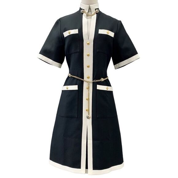 Gucci Handbags - Gucci One Piece Black Ivory Black Gold Taiga Chain Belt Short Sleeve Unused